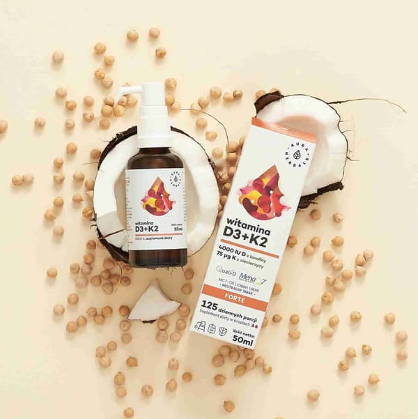 D3-VITAMIN 4000 IE + K2 MK-7 dråber immunitet Aura Herbals 50 ml