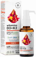 Miniatyrbillede 1 af 3: D3-VITAMIN 4000 IE + K2 MK-7 dråber immunitet Aura Herbals 50 ml