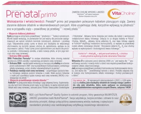 Prenatal Primo-preparat för graviditet 30 kapslar.