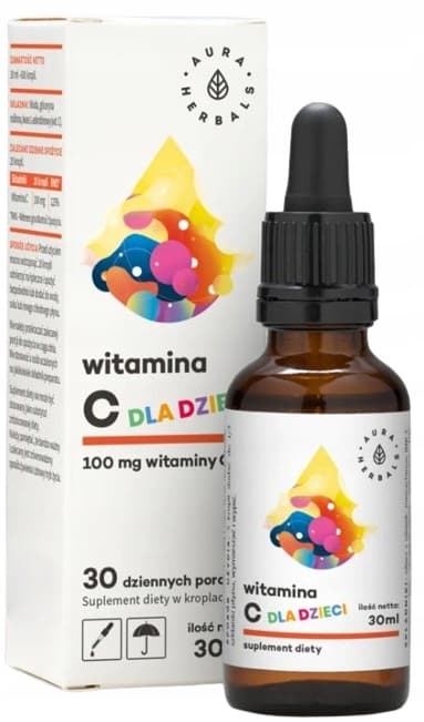 Aura Herbals C-vitamin för barn L-askorbinsyra 100 mg droppar 30 ml