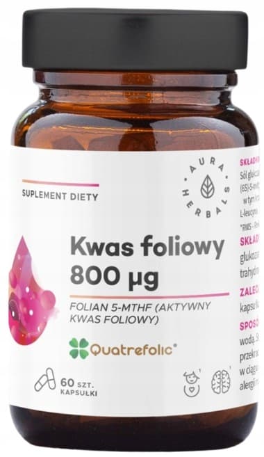 FOLSYRA 800uq Quatrefolic Aura Herbals 60 kapslar