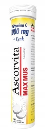Ascorvita Max Mus Vitamin C + Zink 20 tabletter mus.