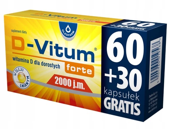 D-VITUM Forte 2000 vitamin D 90 kapslar.