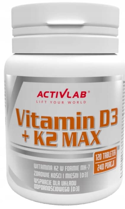 VITAMIN D3 + K2 MAX vitamin D och K ActivLab 120 tabletter