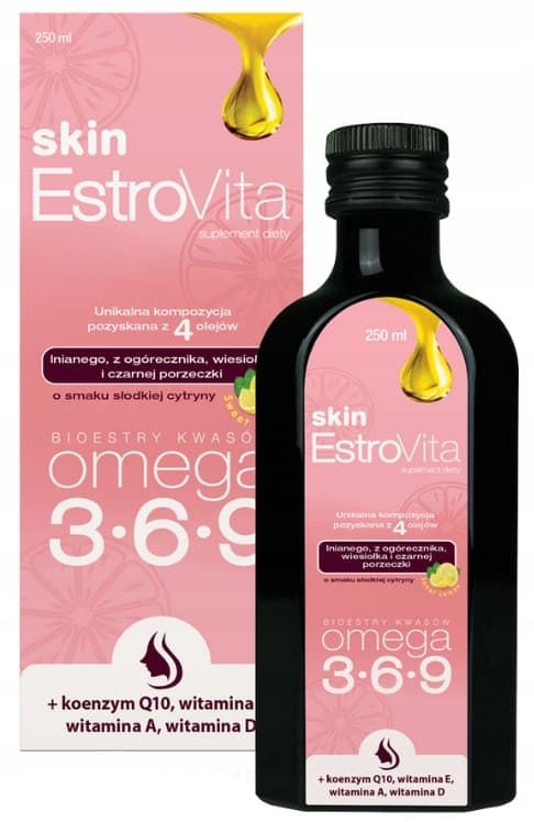 ESTROVITA SKIN OMEGA syror söt citron 250 ml