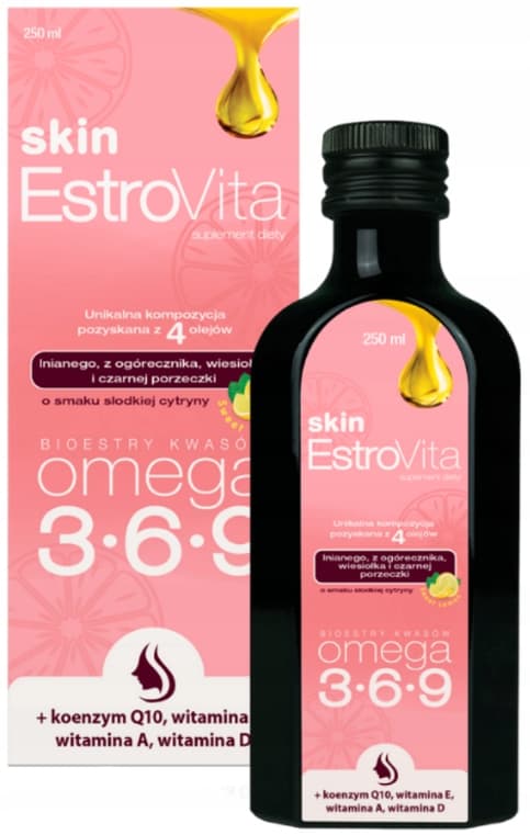 ESTROVITA SKIN OMEGA syror söt citron 250 ml