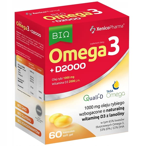 Bio Omega3 + vitamin D3 4000 60 kapslar.