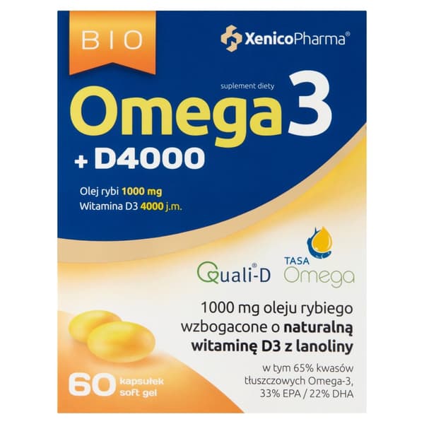 Bio Omega3 + vitamin D3 4000 60 kapslar.