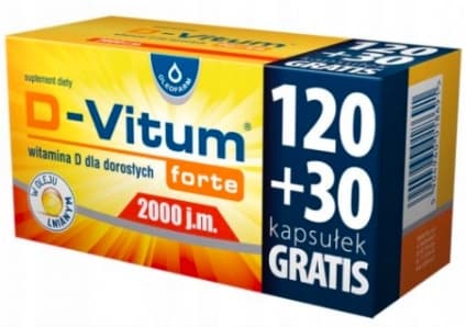 D-Vitum Forte 2000 vitamin D 150 kapslar.