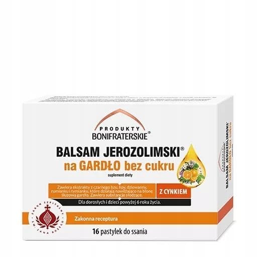 Jerusalembalsam för halsen, sockerfri, 16 sugtabletter.