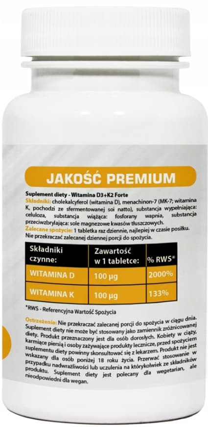 VITAMIN D3 4000 + K2 MK-7 FORTE MedFuture 120 flikar