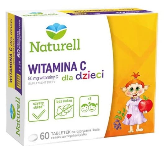Naturell C-vitamin 50 mg tuggtabletter för barn 60 bitar