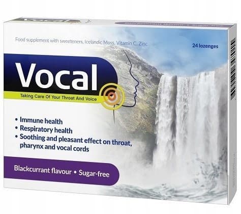 Vocal Blackcurrant 24 sugtabletter för hals och struphuvud