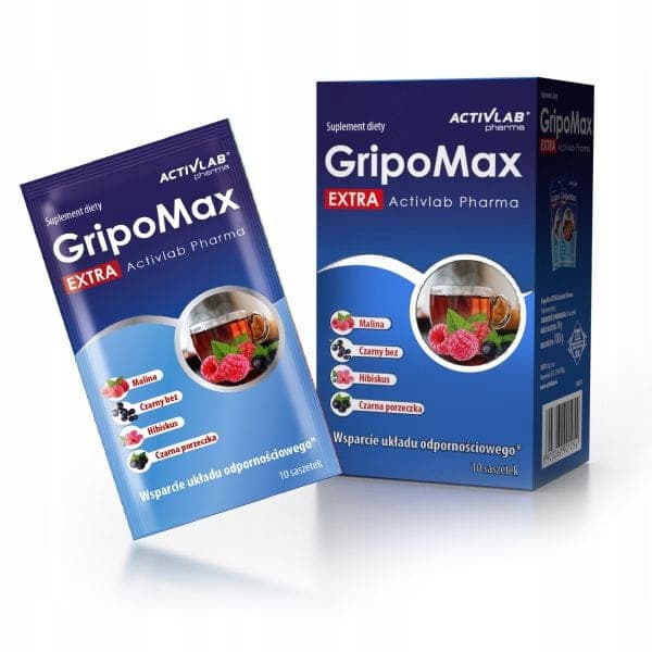 Gripomax Extra Activlab C-vitamin hindbær ribs 10 poser