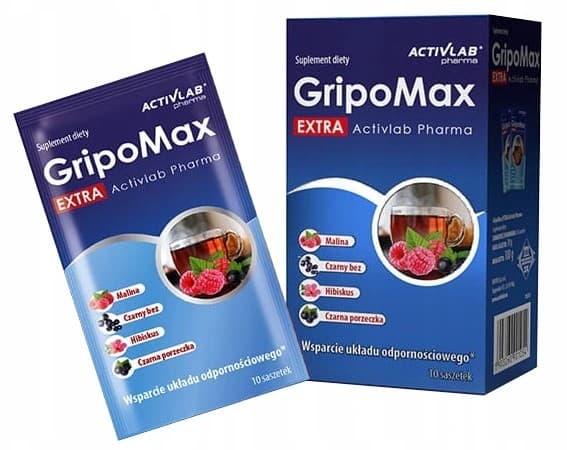 Gripomax Extra Activlab C-vitamin hindbær ribs 10 poser