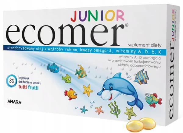 AMARA ECOMER JUNIOR omega 3 vitaminer ADEK 30 tyggekapsler
