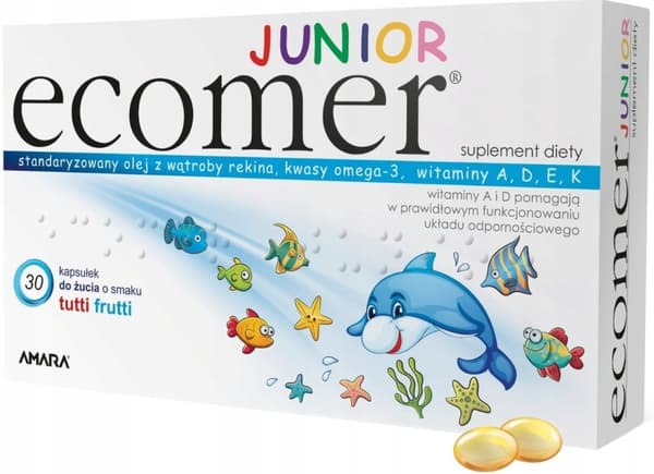 AMARA ECOMER JUNIOR omega 3 vitaminer ADEK 30 tyggekapsler