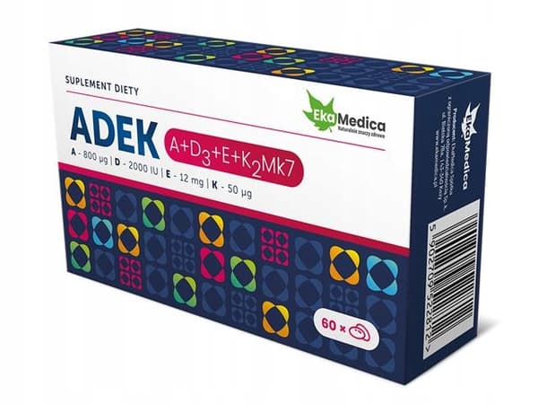 ADEK vitamin ADEK MK-7 BONE IMMUNITY Ekamedica 60 kapslar.