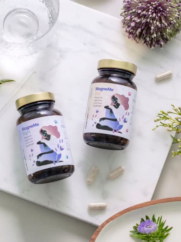 HEALTH LABS MagneMe magnesium vitamin B dag og nat 120 kapsler.