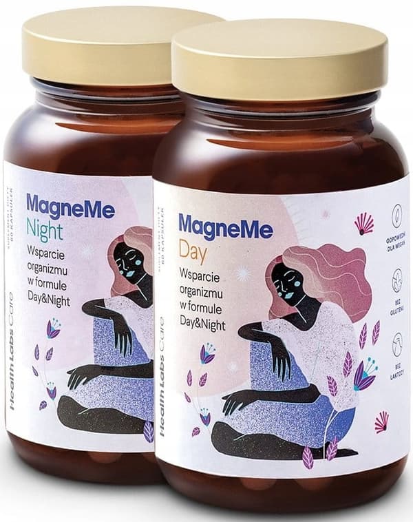 HEALTH LABS MagneMe magnesium vitamin B dag og nat 120 kapsler.