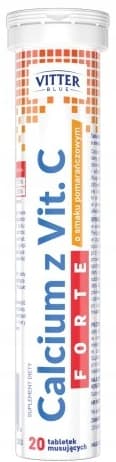 VITTER BLUE Calcium med C-vitamin Forte appelsin 20 brusetabletter