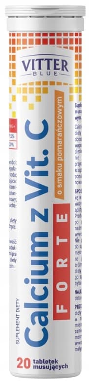 VITTER BLUE Calcium med C-vitamin Forte appelsin 20 brusetabletter