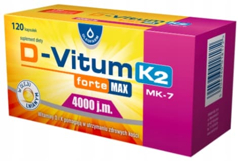 Oleofarm D-Vitum Forte MAX 4000 IE K2 vitamin D och K IMMUNITET 120 kapslar.