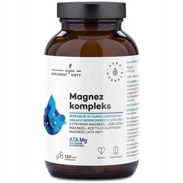 Aura Herbals MAGNESIUMKOMPLEX ATA Mg NERVSYSTEM 120 kapslar