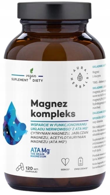 Aura Herbals MAGNESIUMKOMPLEX ATA Mg NERVSYSTEM 120 kapslar