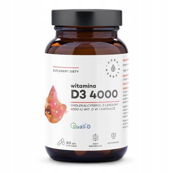 Aura Herbals VITAMIN D3 4000 IE 90 kapslar