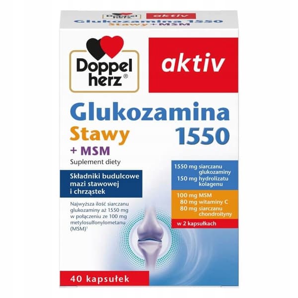 Doppelherz aktiv Glukosamiini 1550 Nivelille + MSM 40 kapselia