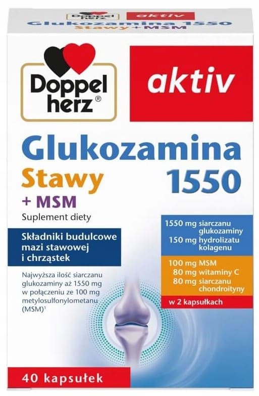 Doppelherz aktiv Glukosamiini 1550 Nivelille + MSM 40 kapselia