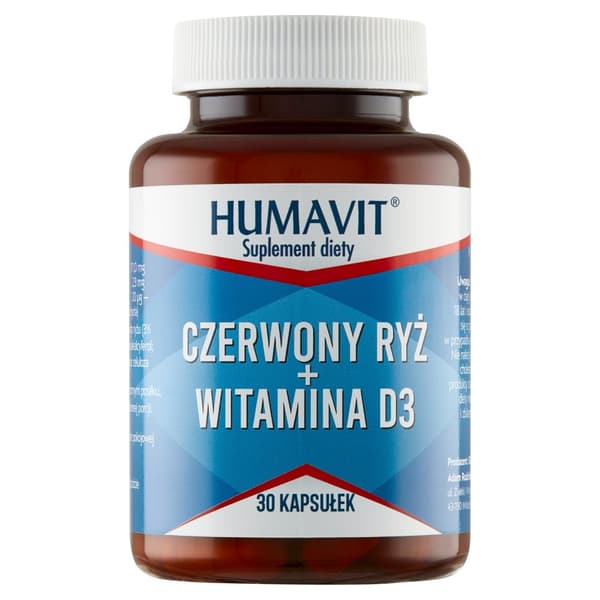 HUMAVIT Røde Ris + Vitamin D3 CIRKULATION IMMUNITET 30 kapsler.