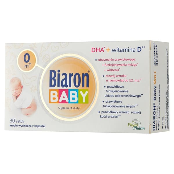 BIOARON BABY 0m+ vitamin D DHA för spädbarn 30 kapslar. twist off