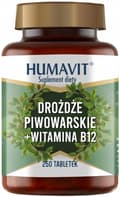 Miniatyrbild 1 av 4: HUMAVIT Öljäst + Vitamin B12 NERVSYSTEMET IMMUNITET 250 tabletter.