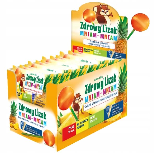 Hälsosam Lollipop YUM-YUM vitaminer mineraler ananassmak 40 st.