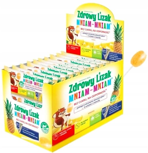 Hälsosam Lollipop YUM-YUM vitaminer mineraler ananassmak 40 st.