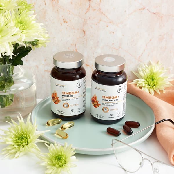 Aura Herbals OMEGA + VITAMIN D3 2000 IE + K2 60 kapslar