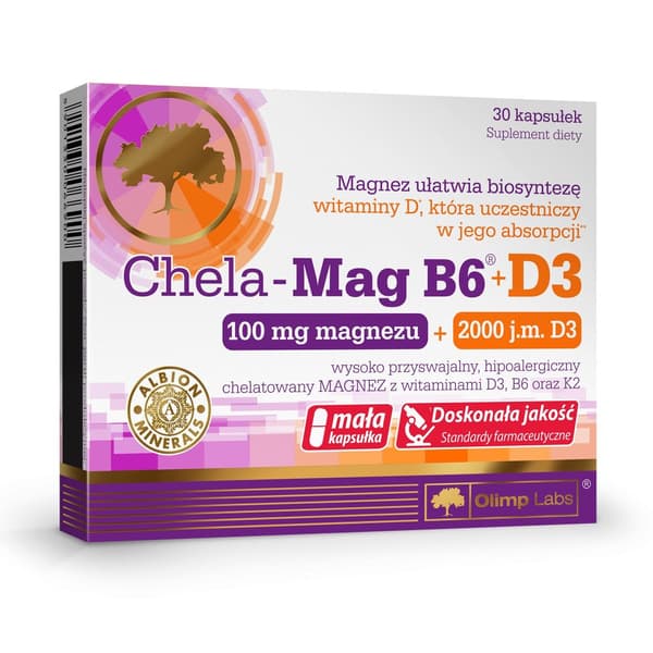OLIMP CHELA-MAG B6+D3 MAGNESIUMVITAMIN D3 B6 K2 30 kapslar