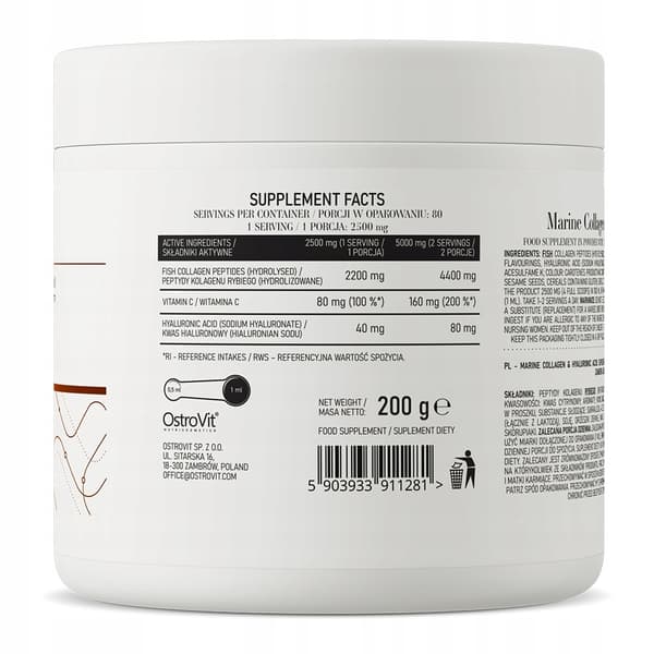 OstroVit Marint Kollagen Marint Kollagen + Hyaluronsyra + C-vitamin 200 g
