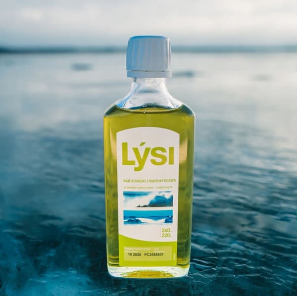 LYSI Islandsk torskelevertran med citron-myntesmag og omegasyrer 240 ml