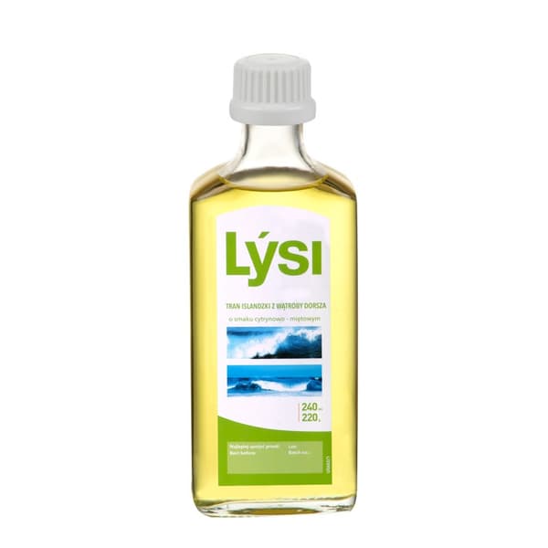 LYSI Islandsk torskelevertran med citron-myntesmag og omegasyrer 240 ml
