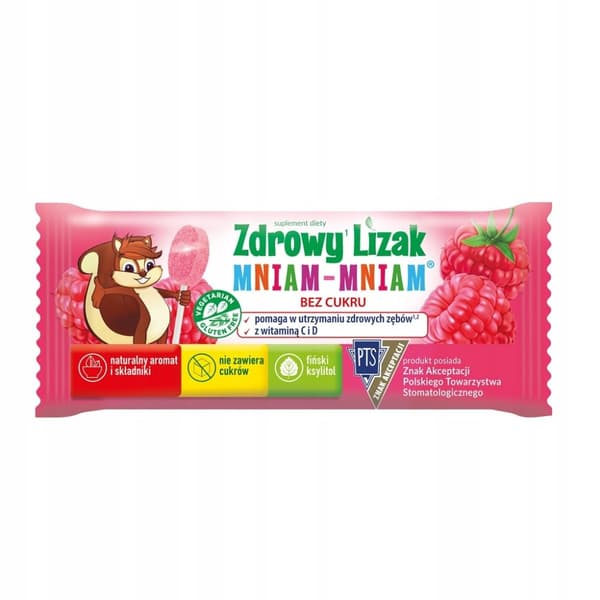 Hälsosam Lollipop YUM-YUM vitaminer mineraler hallonsmak 40 st.