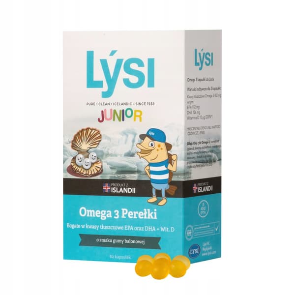 LYSI Junior Omega 3 Bubblegum-smaksatta pärlor