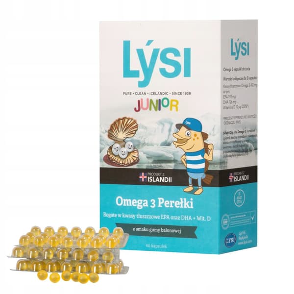 LYSI Junior Omega 3 Bubblegum-smaksatta pärlor