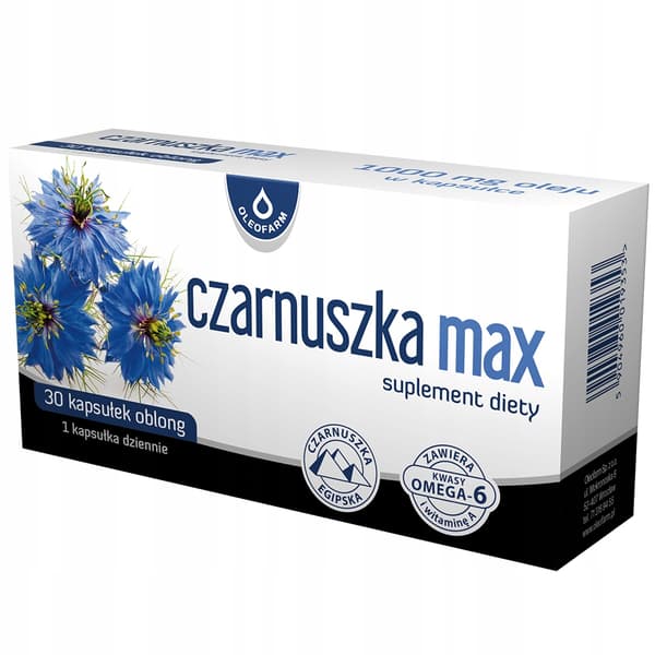 OLEOFARM Sort spidskommen MAX sort spidskommenolie OMEGA SYRER immunitet 30 kapsler.