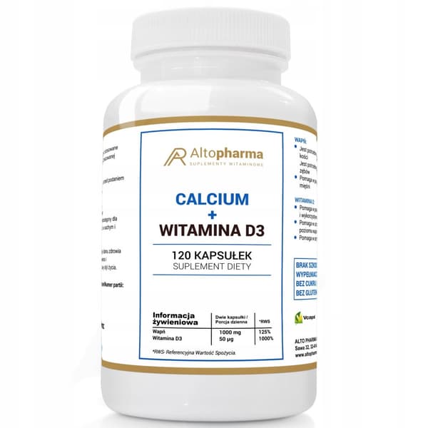 Altopharma Kalcium + Vitamin D3 kalcium 120 kapslar.