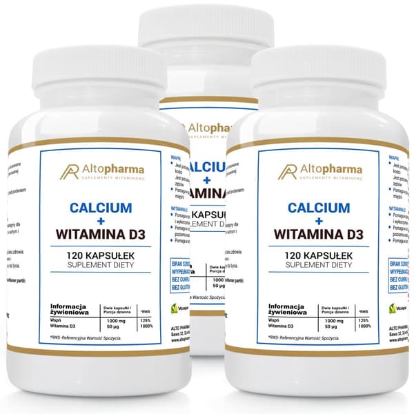 Altopharma Kalcium + Vitamin D3 kalcium 120 kapslar.