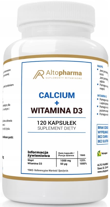 Altopharma Kalcium + Vitamin D3 kalcium 120 kapslar.