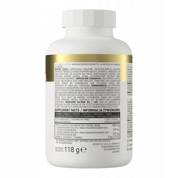 OstroVit Omega 3 Ultra IMMUNITET EPA DHA 90 kapslar